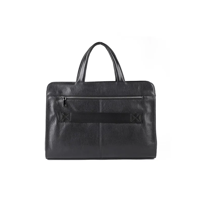 DOSRFINI Genuine Leather Top Grain Cow Leather Handbags Shoulder Bag Crossbody Bag Men's Black-2