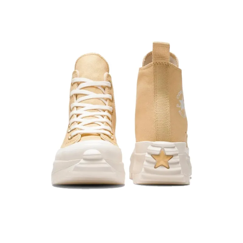 Converse Run Star Hike Slip Resistant Height Increasing High Top Canvas Shoes Unisex Yellow-4