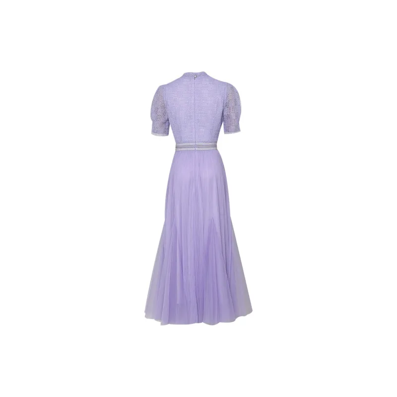 Duffy Fashion Short Sleeved Dresses Women's Purple-1