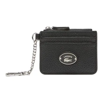 LACOSTE Cow Leather Card Holder Women's Black