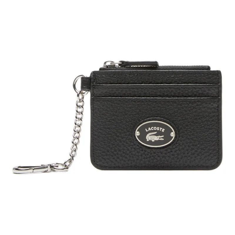 LACOSTE Cow Leather Card Holder Women's Black-0