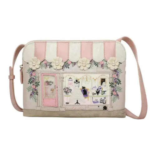 Vendula PU Shoulder Bag, Crossbody Bag Medium Size Women's Pink Multicolor