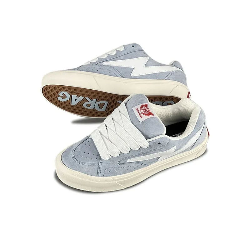LuzaoT SUPER DRAG Lightning Shoes Anti Slip Wear Resistant Low Top Skateboard Shoes Women's Aqua-5