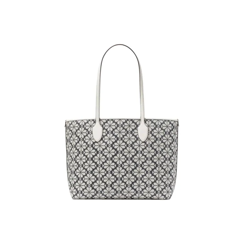 Kate Spade Fabric Tote Bag, Shopping Bag, Shoulder Bag, Crossbody Bag, Handbag Tubas Women's Charcoal Gray & White-2