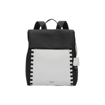 TUMI Cow Leather Backpack Medium Size Women's Gray & Black