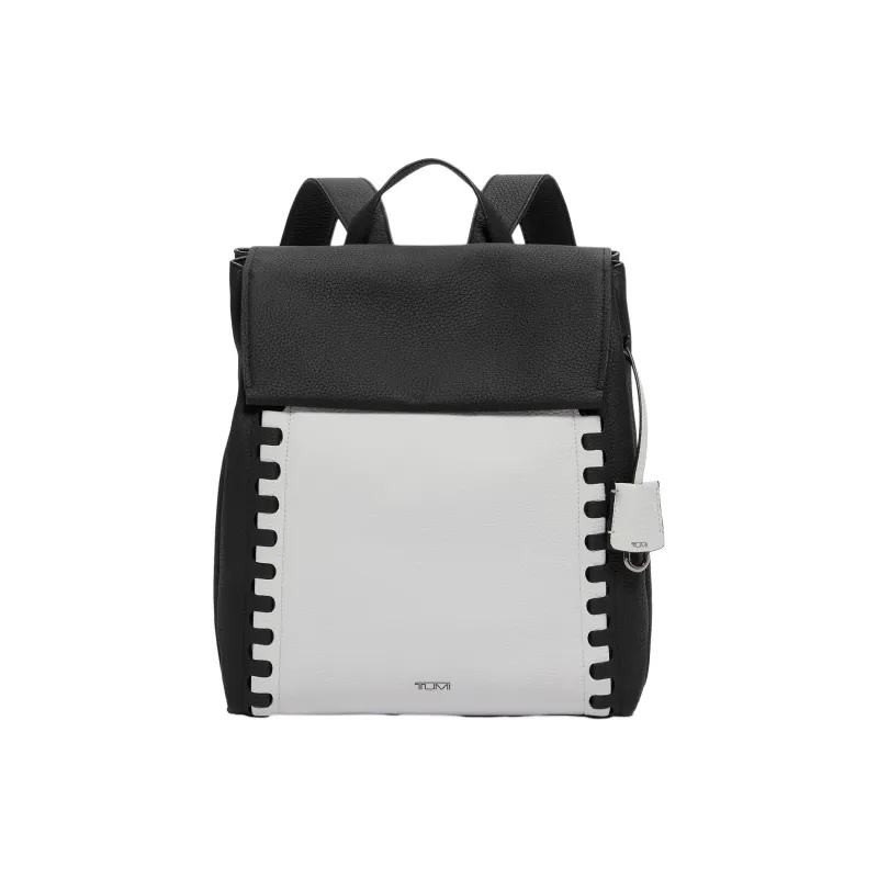 TUMI Cow Leather Backpack Medium Size Women's Gray & Black-0