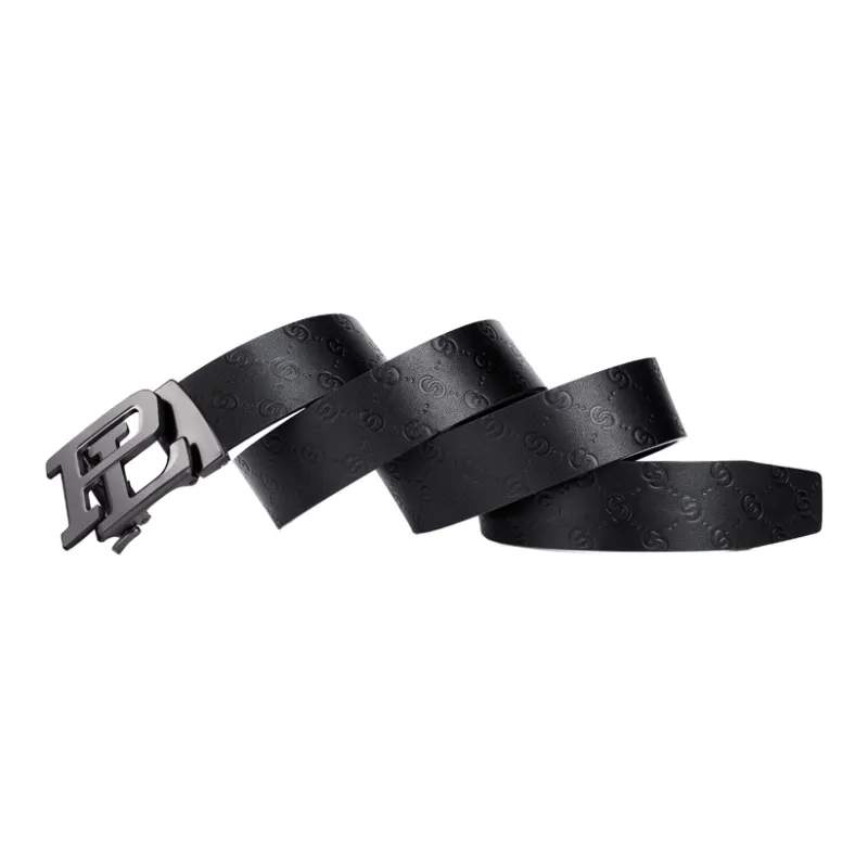 POLO Top Grain Cow Leather Leather Belts Men's Gunmetal Width  3.5cm-3