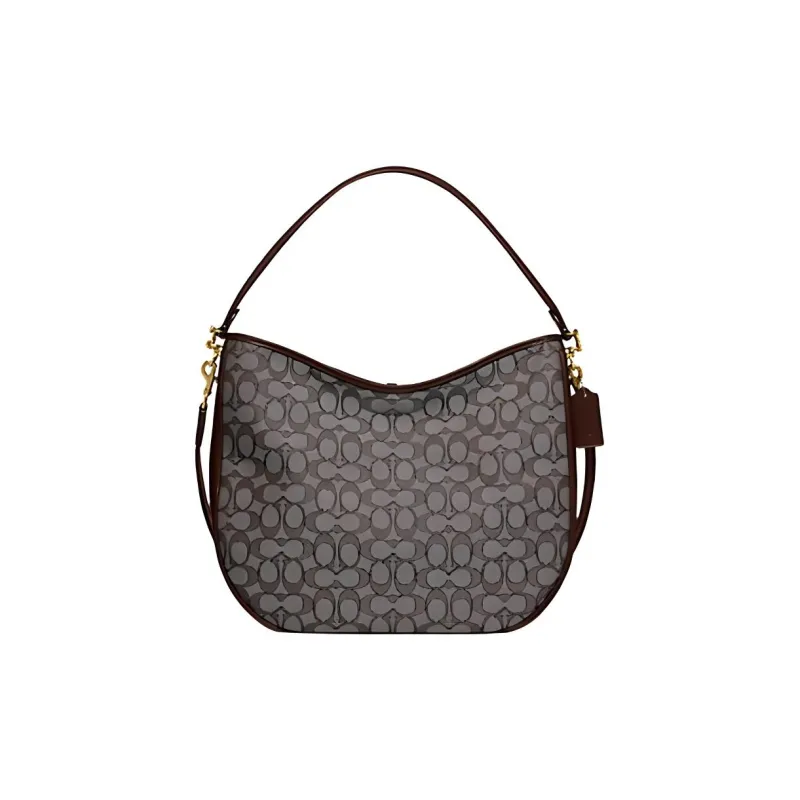 COACH Leather Shoulder Bag, Crossbody Bag Women's Brown-0