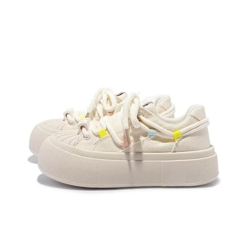 LXVB Low-Top Skateboard Shoes Women's Ecru-1