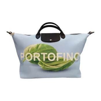 LONGCHAMP Canvas Canvas Bag Portable Travel Bag Large Size Women's Sky Blue