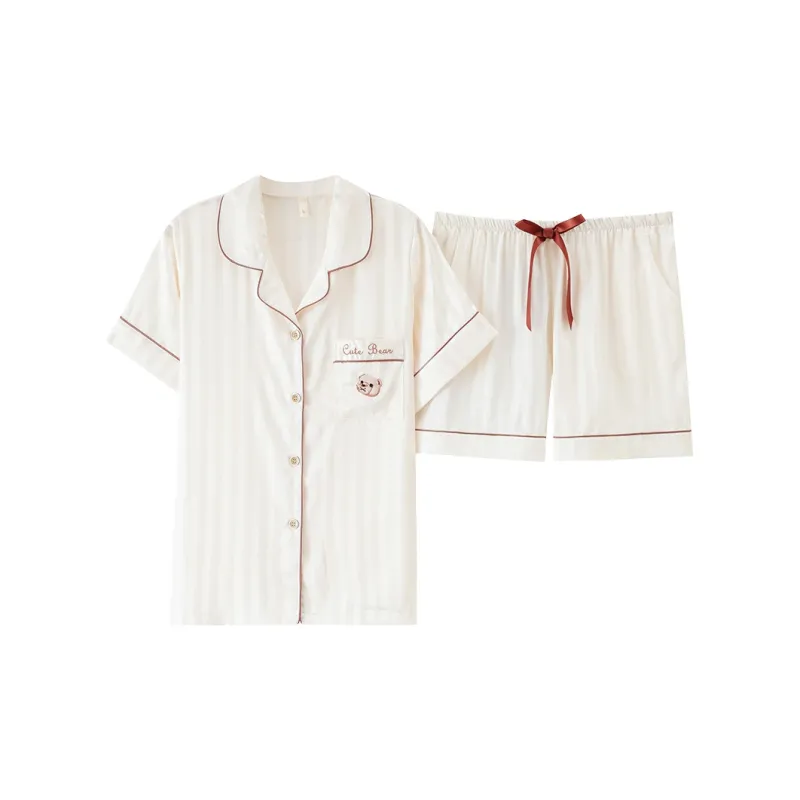 The Story Of The Flower Season Pajama Set Women's White-0