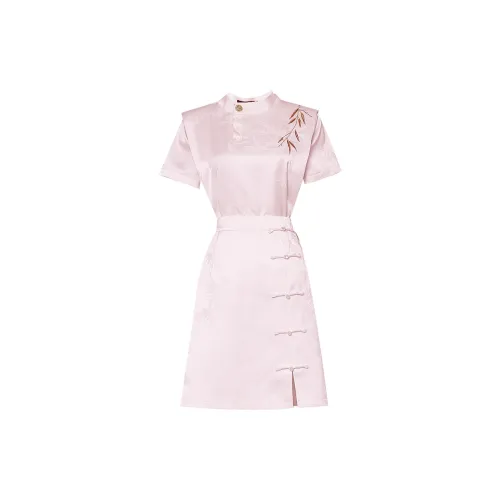 Duffy fashion Two Piece Skirt Sets Women's Light Pink