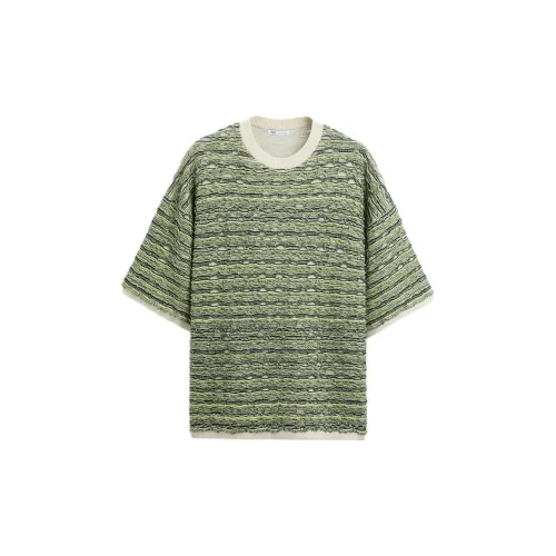 ZARA T-Shirts Men Green