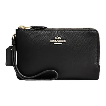 COACH Leather Clutch Small Size Women's Black