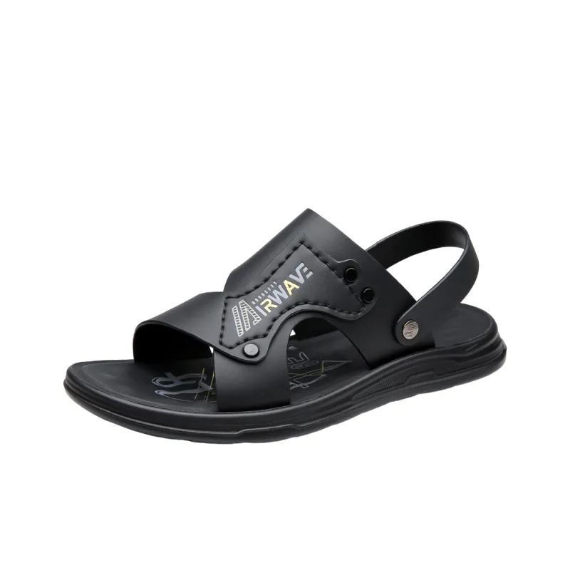 PAMATE Beach Sandals Men Gray, Black-10