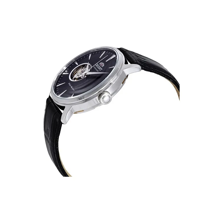 ORIENT Automatic Mechanical Movement Cow Leather Strap Watch Men's Watches Black Dial-3