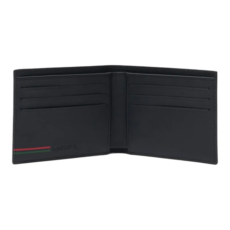 LACOSTE Cow Leather Wallet Men's Black-1