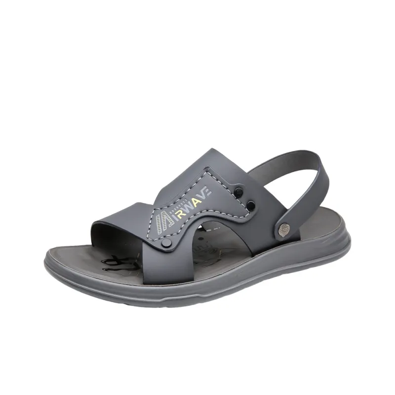 PAMATE Beach Sandals Men Gray, Black-0