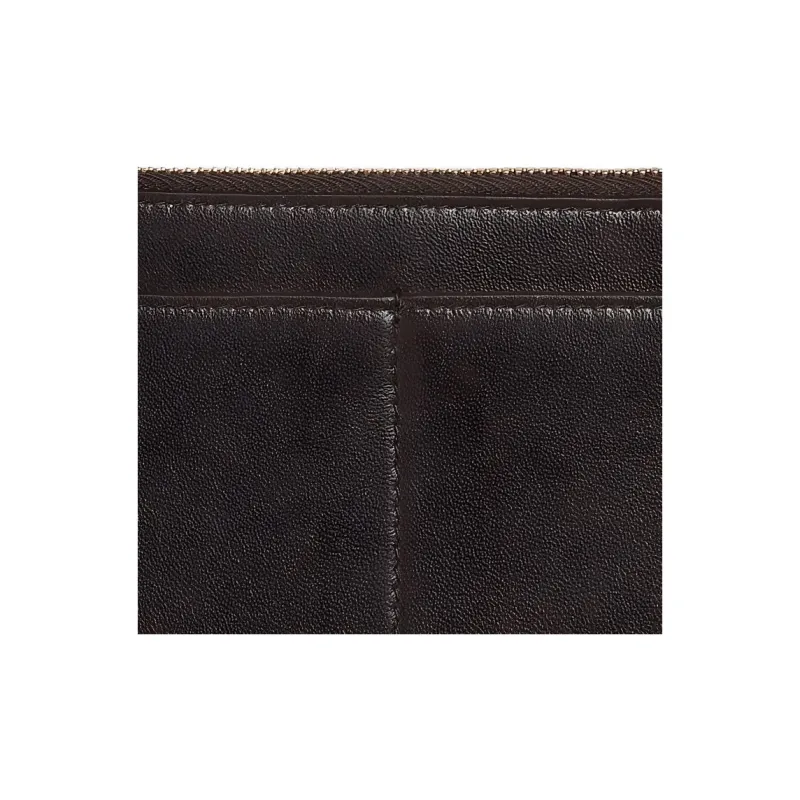 Bottega Veneta Lambskin Calfskin Clutch Women's Dark Brown-3