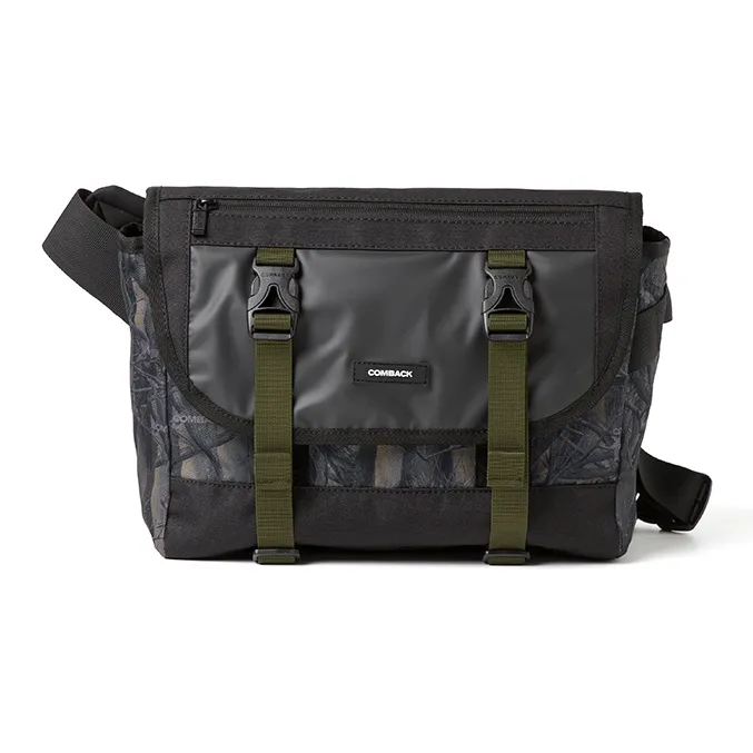 COMBACK Polyamide Messenger Bag, Crossbody Bag Medium Size Unisex Black-0
