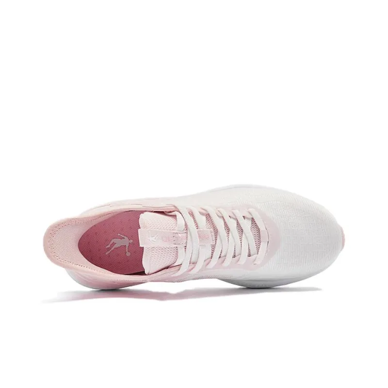 QIAODAN Cushioned Wear Resistant Lightweight Low Top Instant Wear Technology Running Shoes Women's White Pink-3