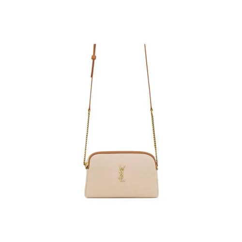 SAINT LAURENT skirt Canvas With Leather Canvas Bag Crossbody Bag Shoulder Bag Women's Sand