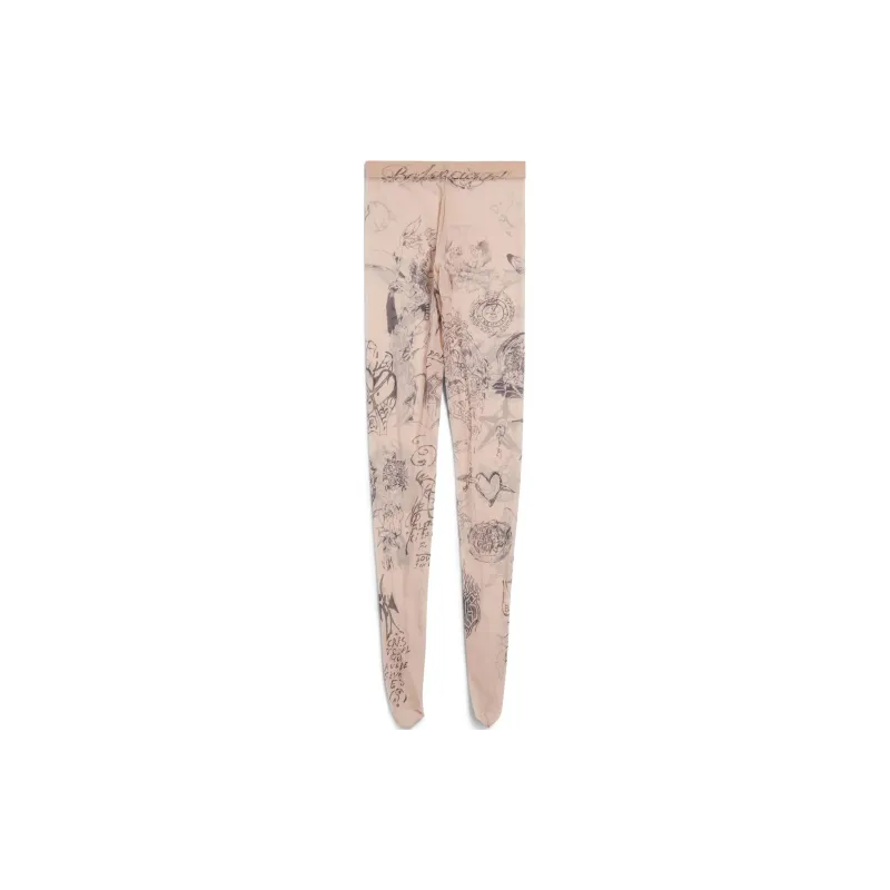 Balenciaga Tattoo Tights 'Light Beige'-1