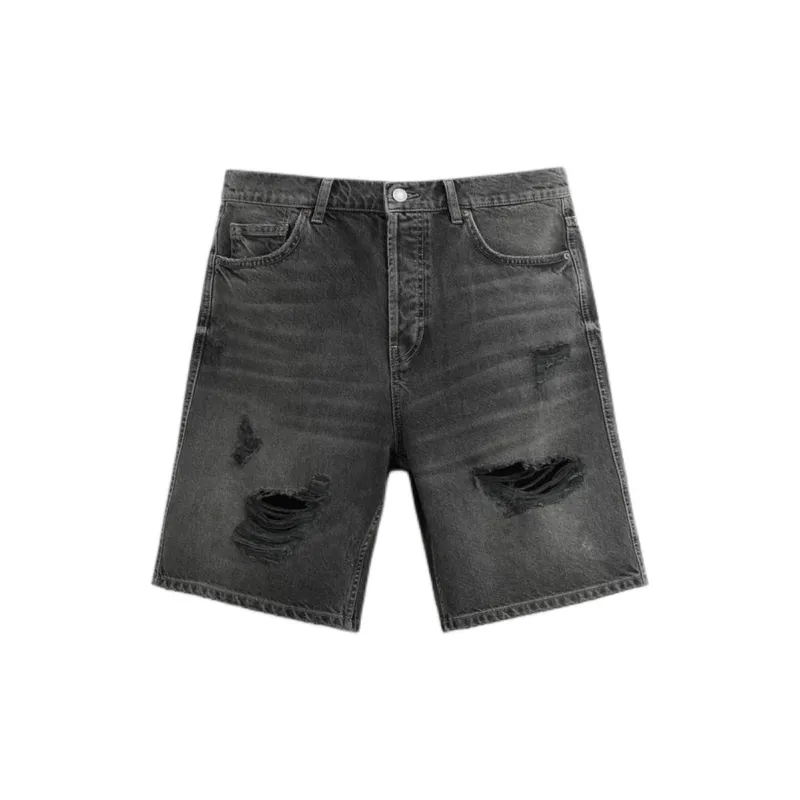 ZARA Denim Shorts Men Black-1