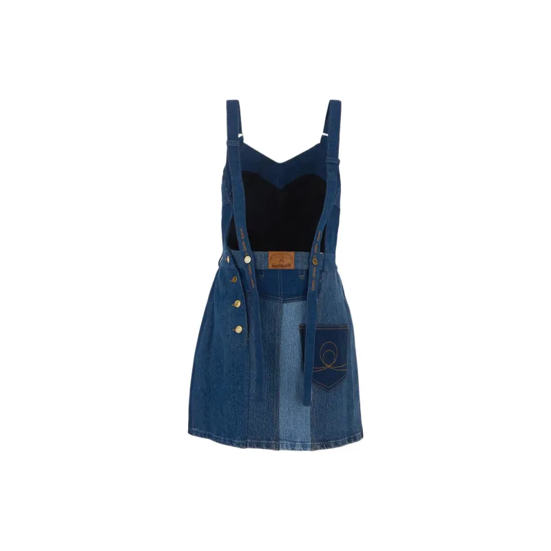 Marine Serre Panelled Denim Mini Dress-1