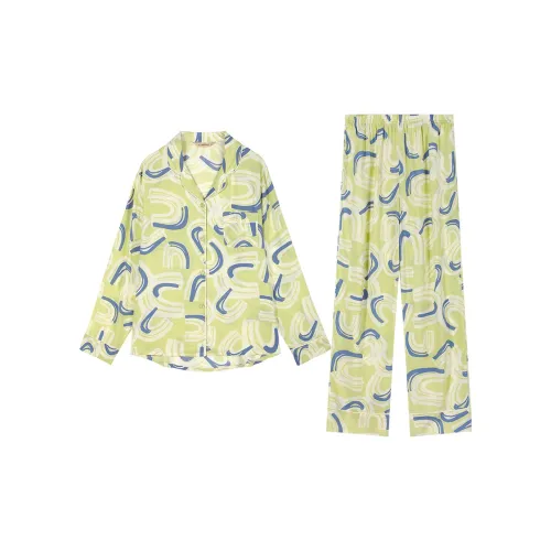 AUTUMNDEER Pajama Set Women's West Indian Spinach Juice