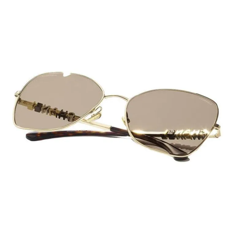 CHANEL Butterfly Sunglasses Unisex Gold-3