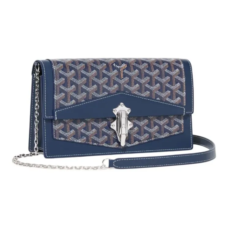 GOYARD Canvas With Calfskin Shoulder Bag Crossbody Bag Women's Marine Blue-1