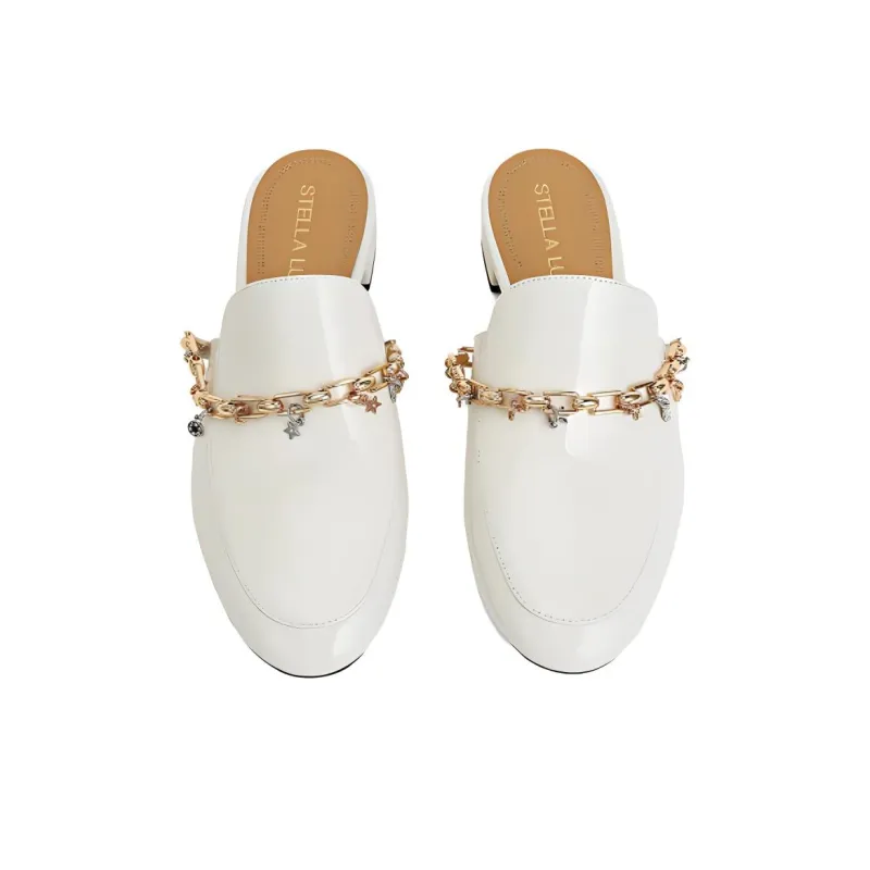 STELLA LUNA Wrap-toe Slippers Women's White-4