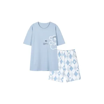 H YXIANG Pajama Set Men's Dusty Blue