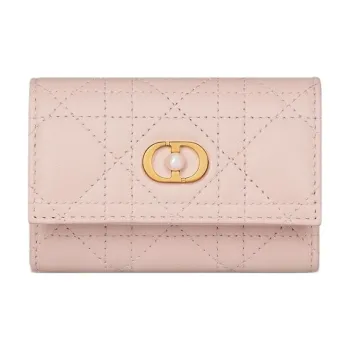 DIOR Sheepskin Wallet Women's Rouge Pink