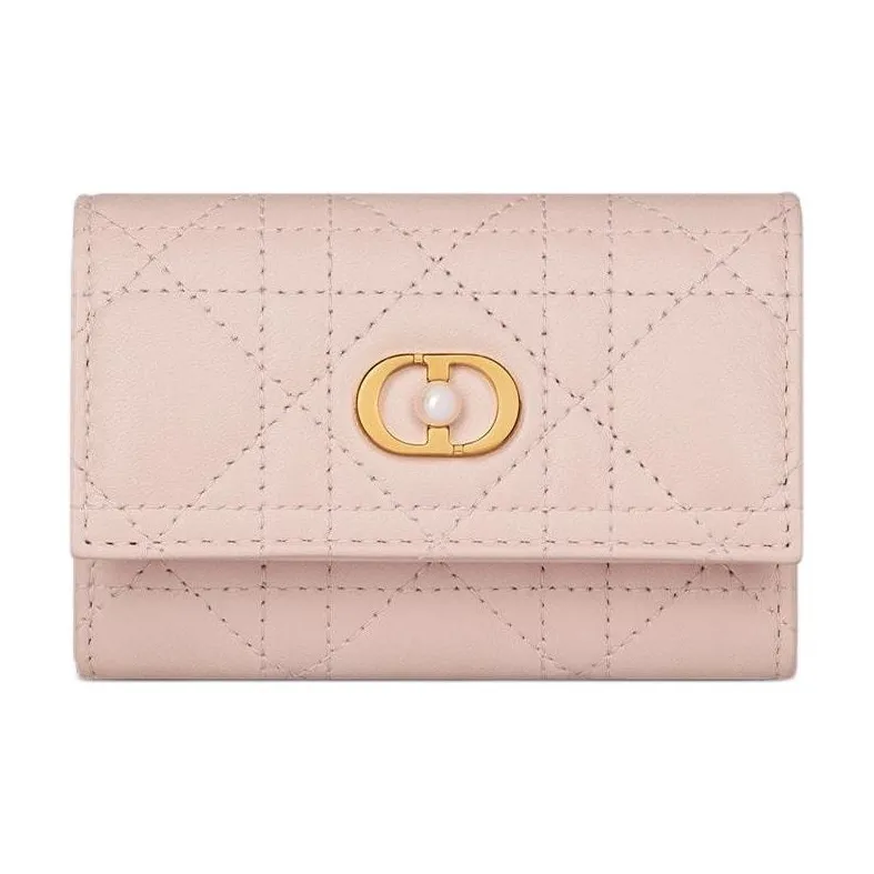 DIOR Sheepskin Wallet Women's Rouge Pink-0