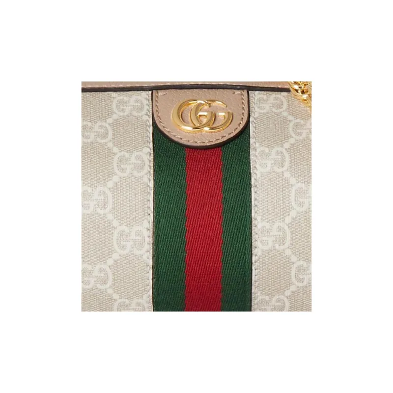 GUCCI Ophidia Supreme Canvas With Leather Trim Cylinder Bag Portable Crossbody Bag Shoulder Bag Women's Beige & White-6