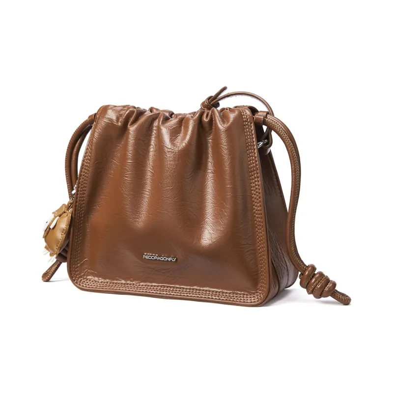RED DRAGONFLY PU Leather Shoulder Bag Crossbody Bag Regular Women's Brown/Black-1