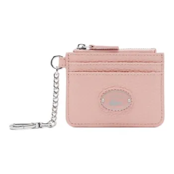 LACOSTE Calfskin Card Holder Women's Cherry Blossom Pink