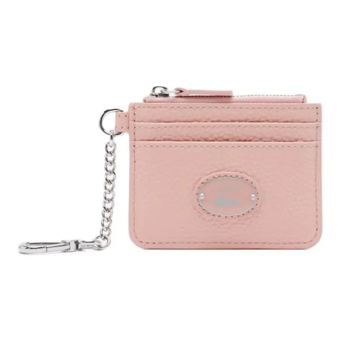 LACOSTE Calfskin Card Holder Women's Cherry Blossom Pink-0