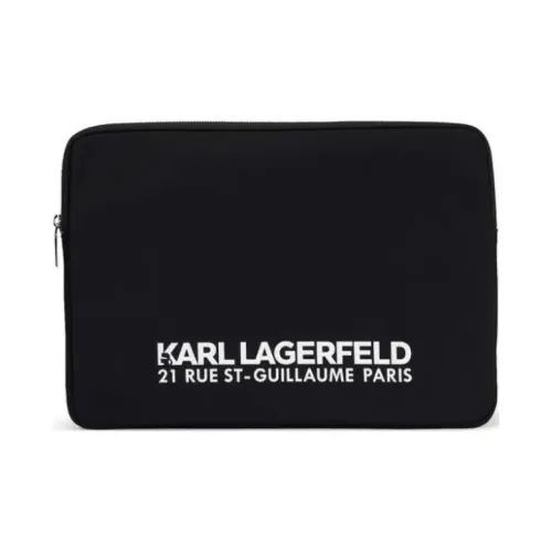 KARL LAGERFELD Cow Leather Wallet Womens White Large Rue St Guillaume Pouch