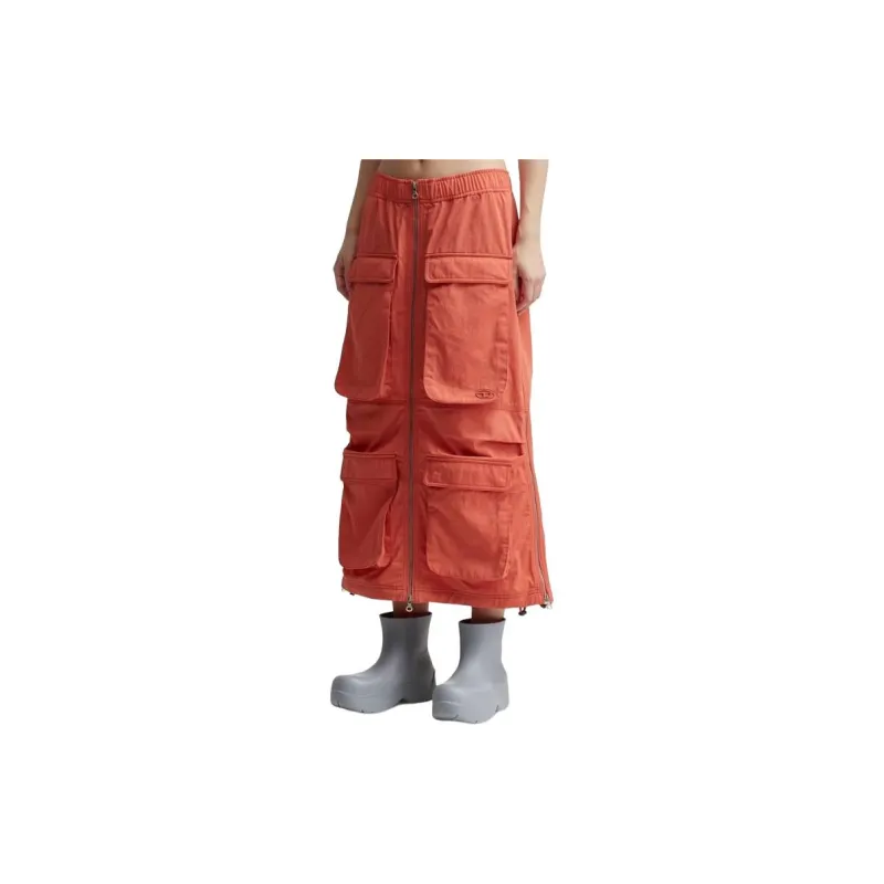 DIESEL Casual Long Skirt Women's Orange-2