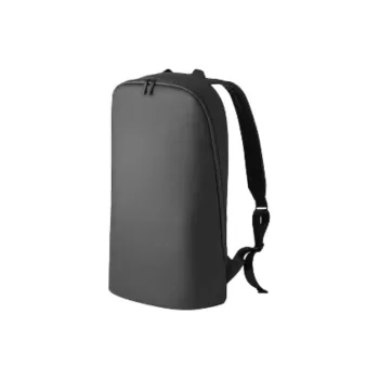 MUJI Polyurethane Synthetic Leather Polyester Backpack Unisex Black