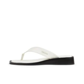 CHARLES&KEITH Composite Sole Slip Resistant Slide Slippers 2.8cm Women's Cream Milk White/Black