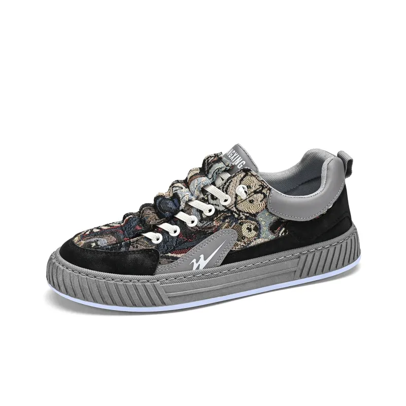 Binary Low Top Skateboard Shoes Men's Gray-1