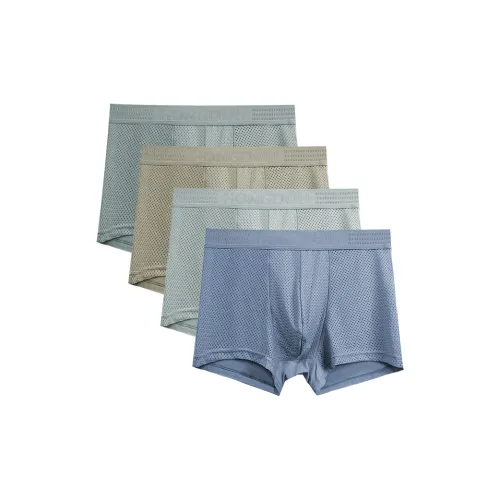 Red Bean Underpants Men's 4 Pack Light Gray/Mocha/Smoke Gray/Dusty Blue