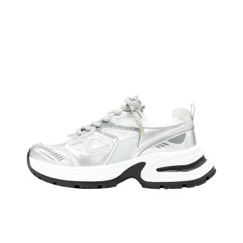 KARLIE KELLER Chunky Sneakers Women's Low Top Silver