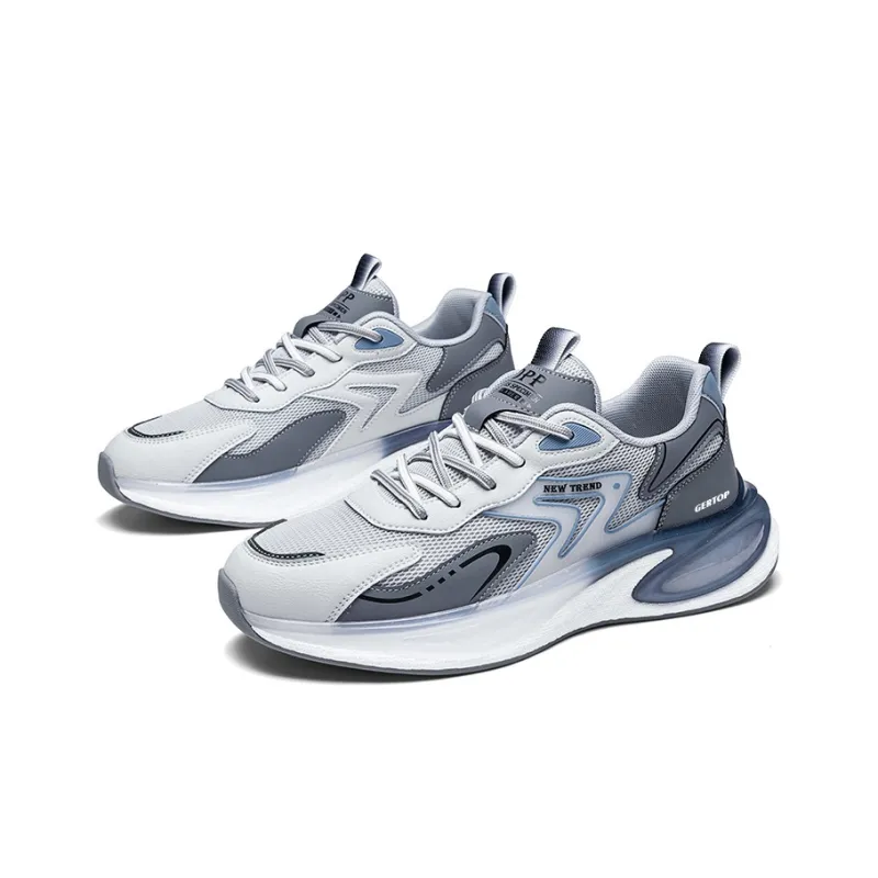 GERTOP Casual Shoes Men Low Top Gray Blue, Beige Brown-2