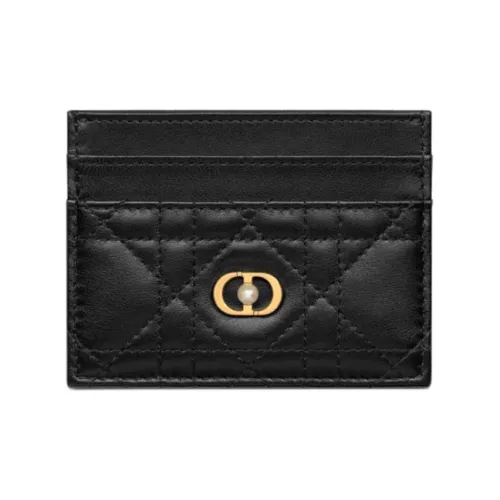 DIOR Sheepskin Card Holder Women's Black