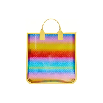 GUCCI Patchwork Tote Bag Shopping Bag Handbag Large Size Women's Yellow/Multicolor